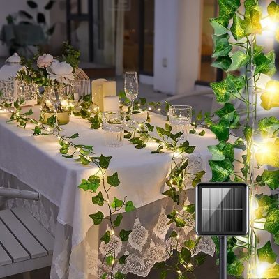 Luci solari con foglie di edera artificiale (5 m) | LEAFGLO