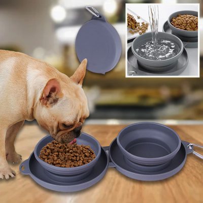 Ciotola per animali domestici pieghevole 2 in 1 per cibo e acqua | WOOFDISH