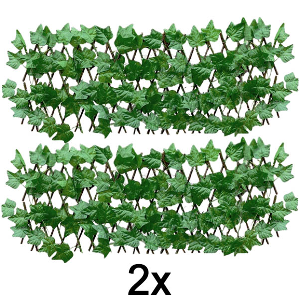 2x Pannello recinzione espandibile con edera – 30×180 cm, resistente ai raggi UV, senza attrezzi | GREENFENCE